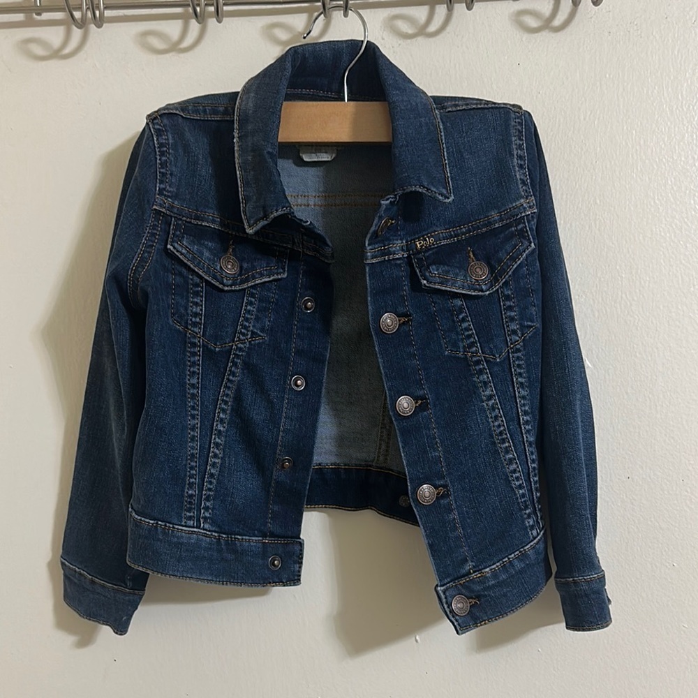 EUC Polo Ralph Lauren‎ Girls Denim Jean Jacket Dark Wash 4/4T